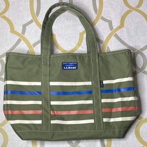 LL Bean Nylon Everyday Striped Boat & Tote